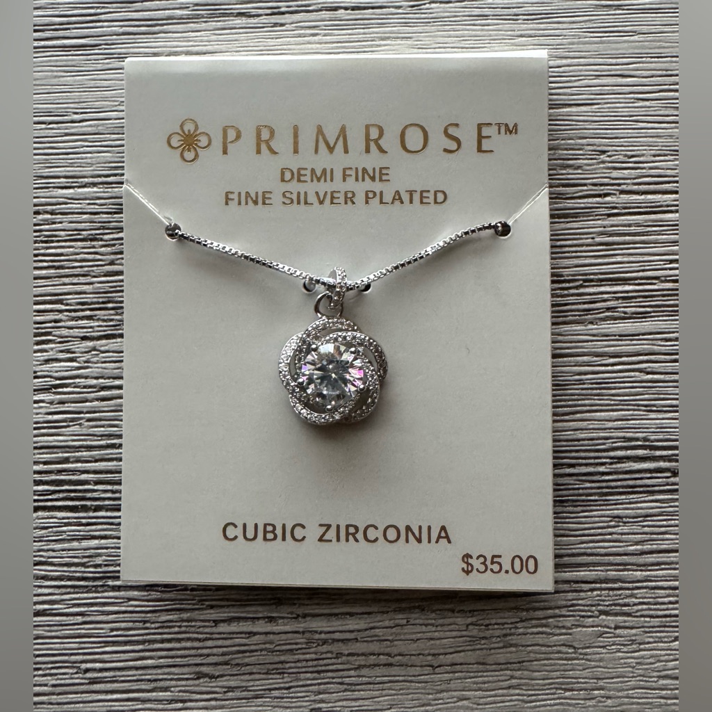 Primrose Demi-Fine Silver Plated Cubic Zirconia Necklace - Nwt